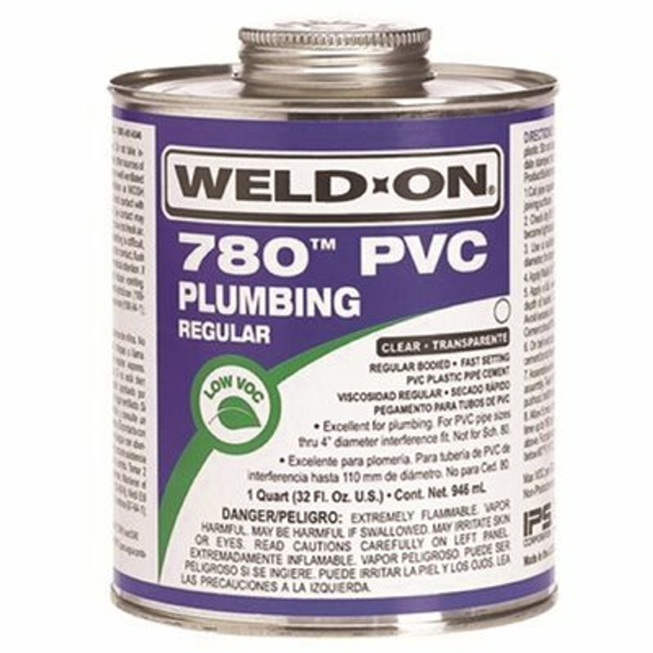Ips Corporation Weld On 780 Regular-Bodied Pvc Cement, Clear, Pint