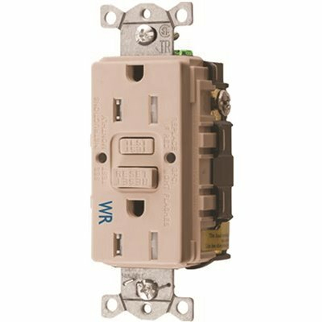 15 Amp 125-Volt Nema 5-15R Hubbell Autoguard Tamper-Resistant And Weather Resistant Gfci Receptacle, Light Almond