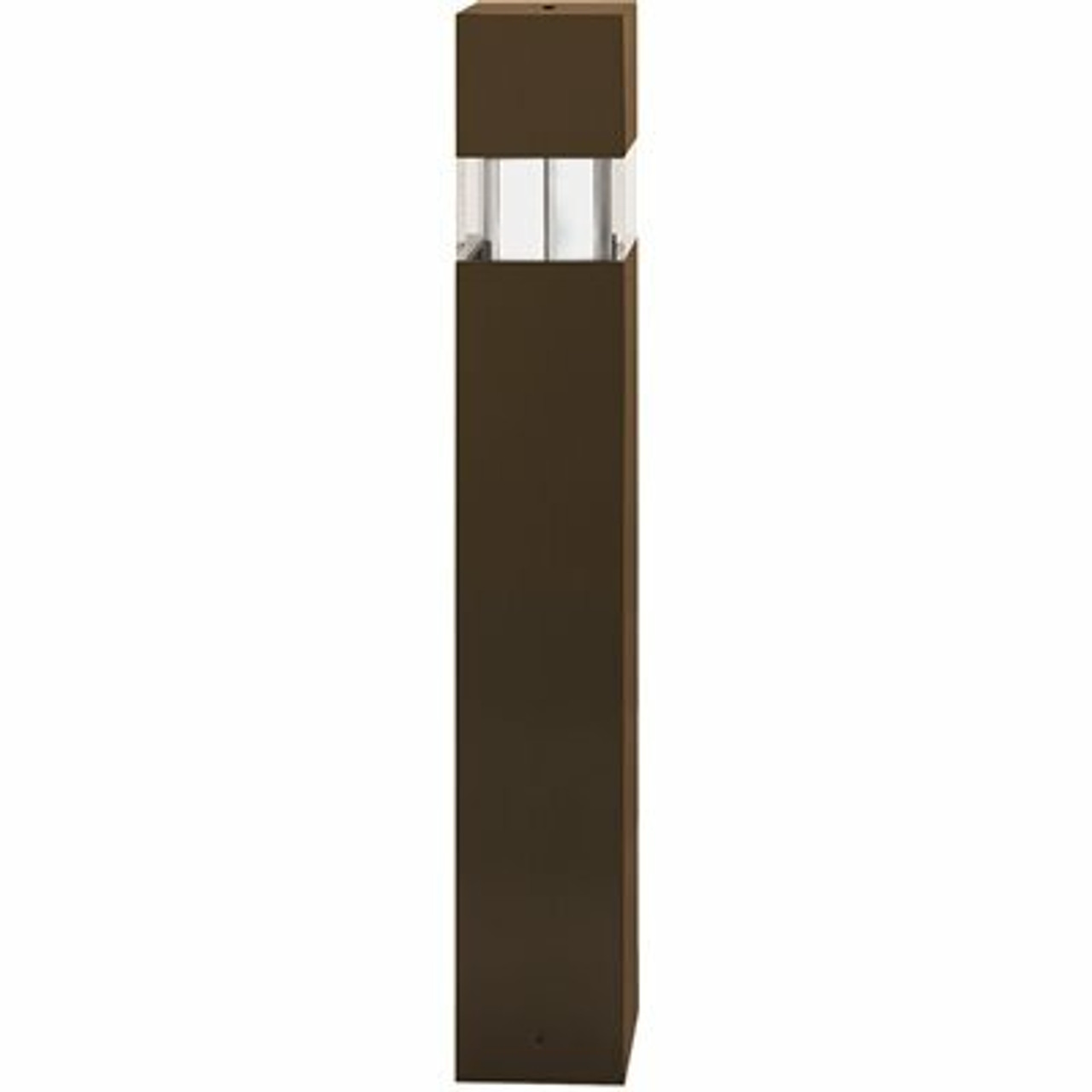 Fresno 120-Volt To 277-Volt Line Voltage Dark Bronze Led Square Bollard Path Light, 3000K