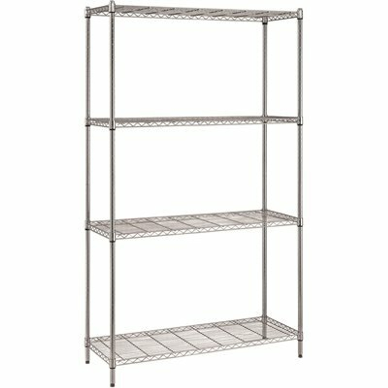 Quantum Storage Systems Convenient 1-Box Wire Shelving Unit, 4-Shelf, 18 In. W X 36 In. L X 72 In. H, Chrome