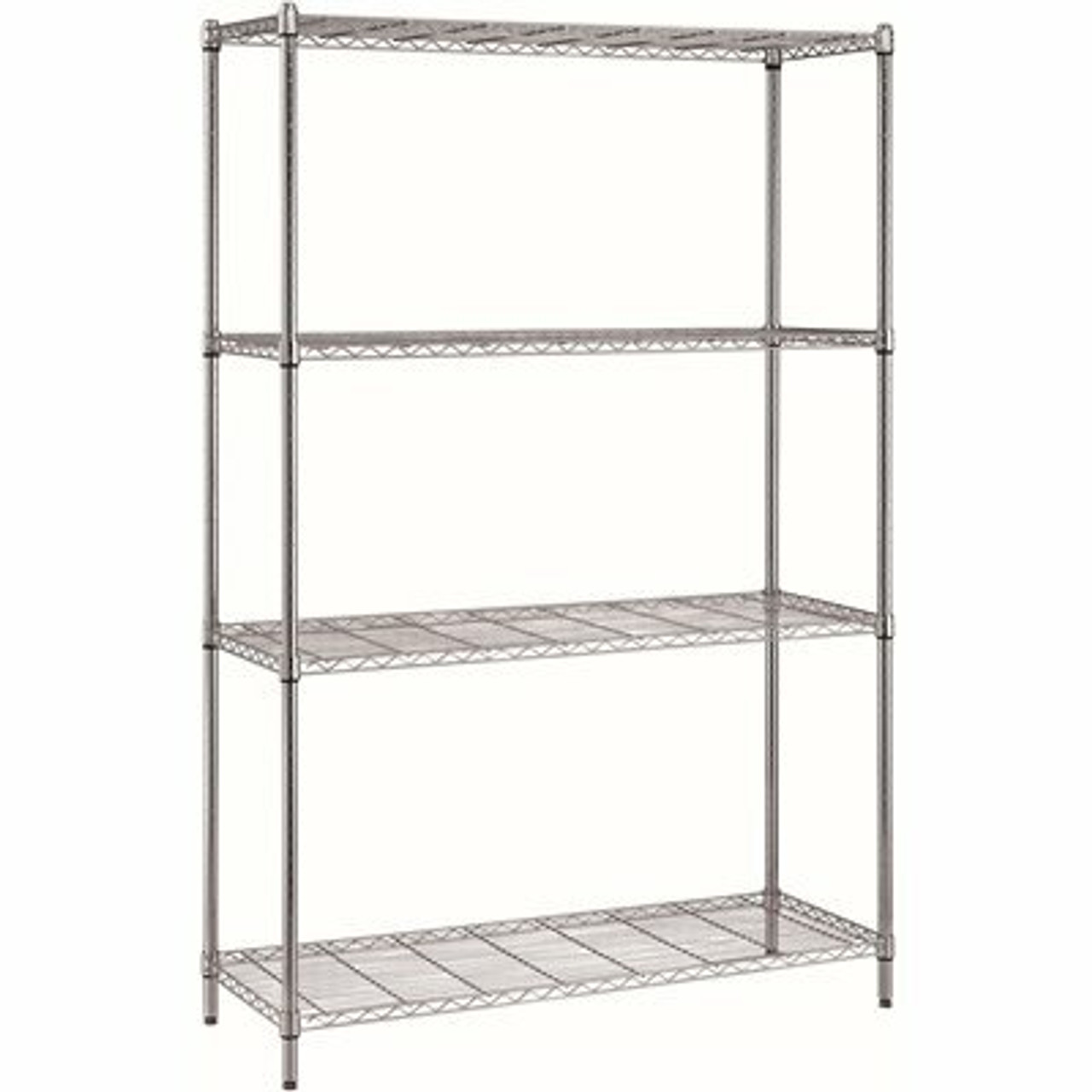 Quantum Storage Systems Convenient 1-Box Wire Shelving Unit, 4-Shelf, 24 In. W X 48 In. L X 72 In. H, Chrome