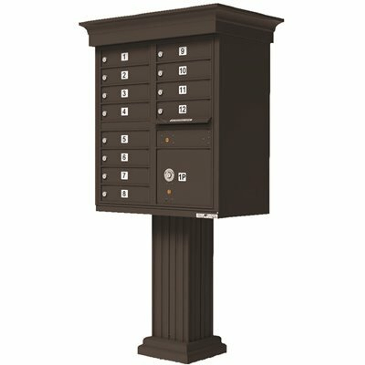 Florence Vital 12-Mailboxes 1-Parcel Locker 1-Outgoing Pedestal Mount Cluster Box Unit - 3552705