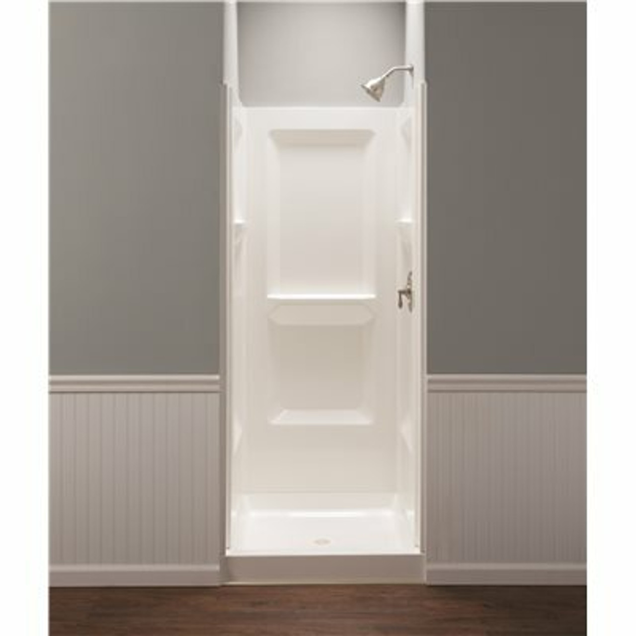 Mustee Durawall 32 In. X 32 In. X 73-1/4 In. 3-Piece Direct-To-Stud Alcove Shower Wall Set In White