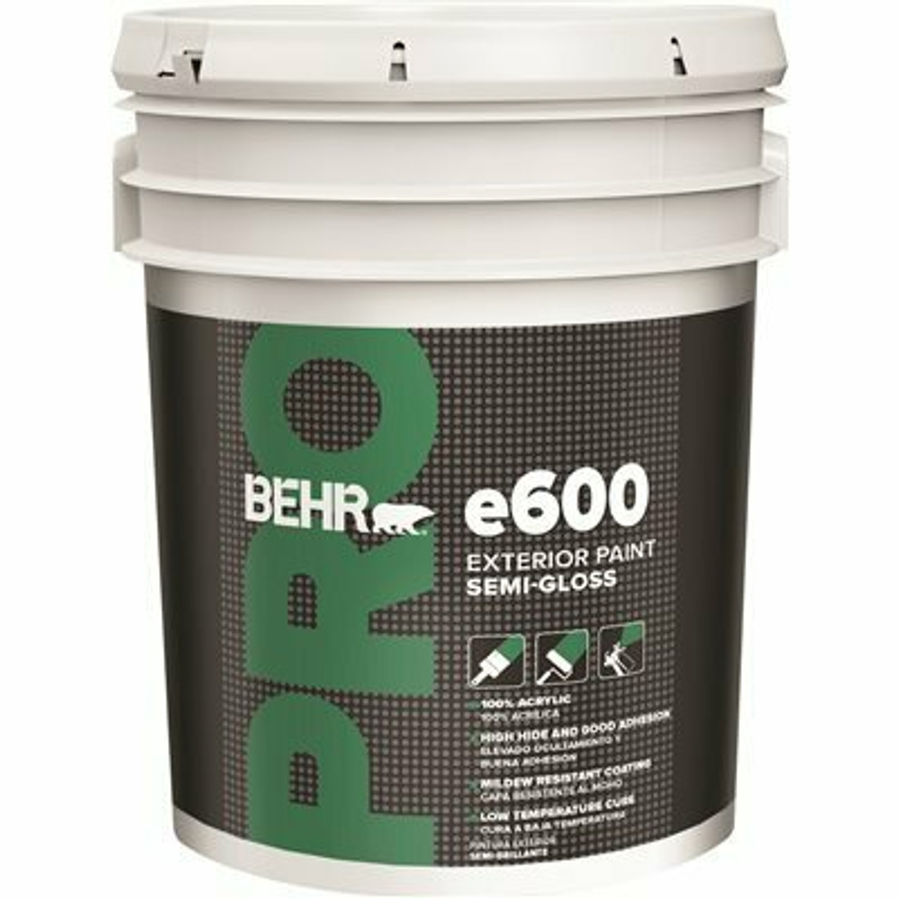 Behr Pro 5 Gal. E600 White Semi-Gloss Acrylic Exterior Paint