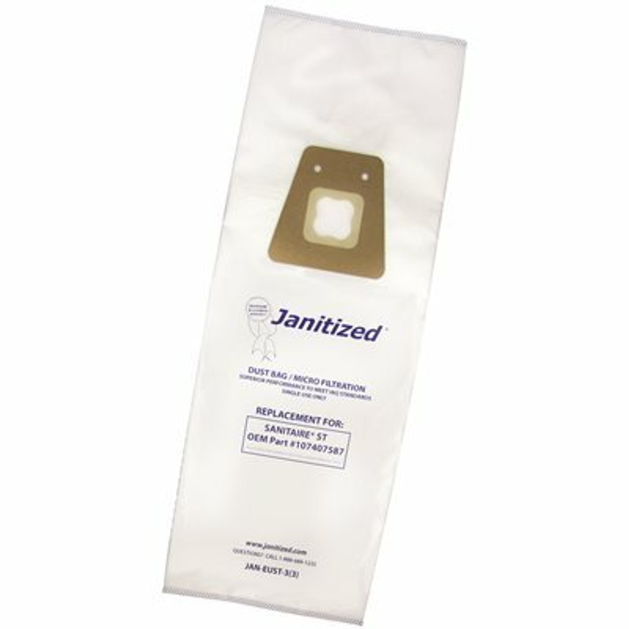 Janitized Vacuum Bag For Sanitaire Style St. (3-Bags/Pack) Equivalent To 63213, 63213A, 63213B, 79524