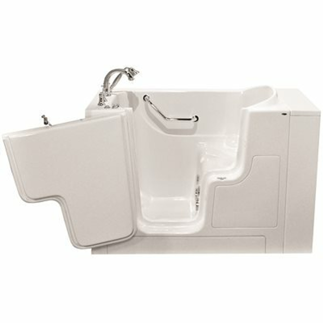 American Standard Gelcoat Walk-In Bath, Whirlpool, Left-Hand With Quick Drain And Faucet, White, 30 In. X 52 In. - 3559095
