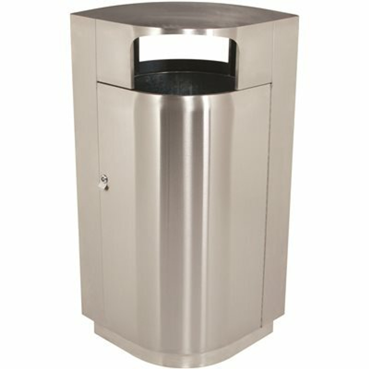 Leafview One 40 Gal. Stainless Steel Square Trash Can With Dome Lid