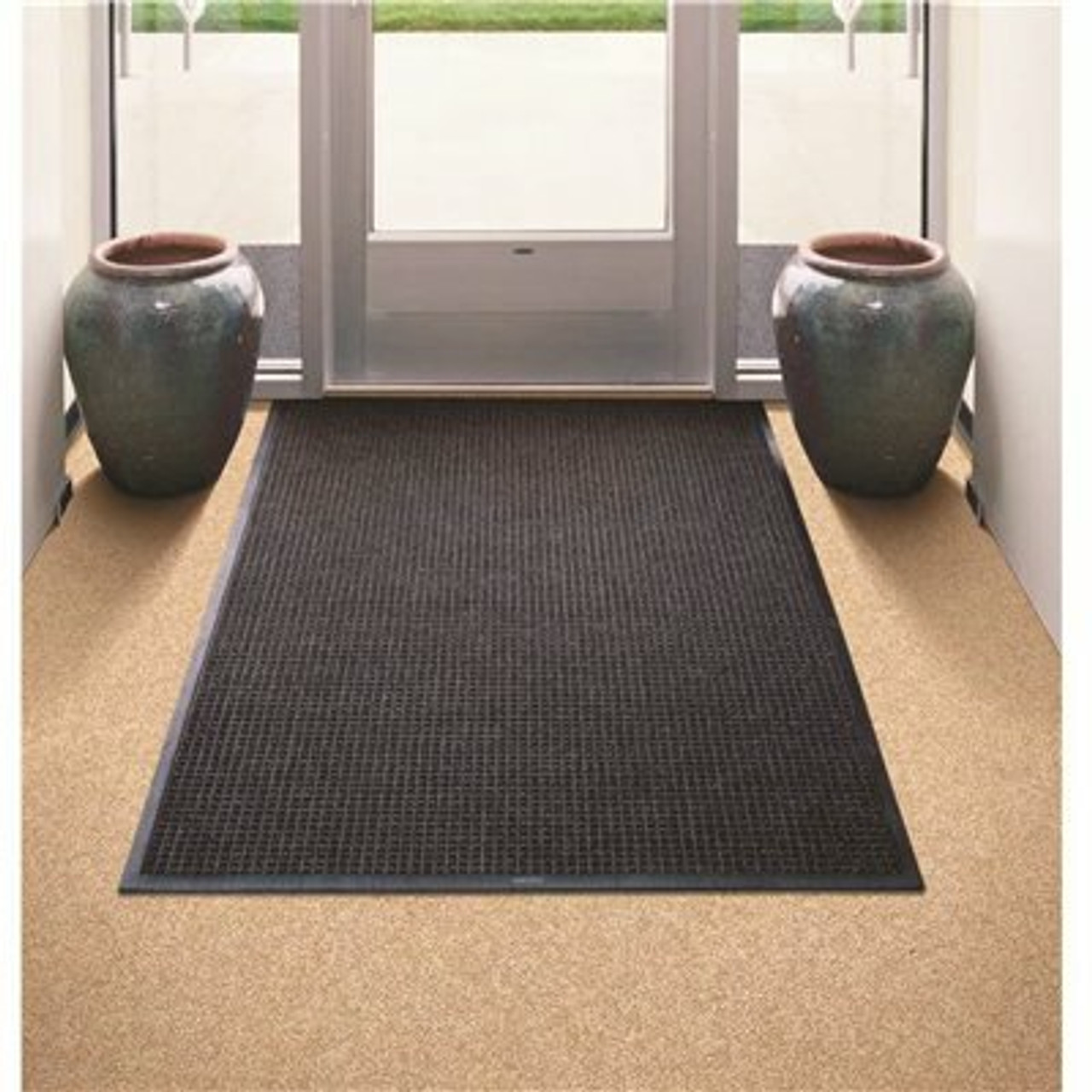 M+A Matting Waterhog Classic Charcoal 35 In. X 58 In. Universal Cleated Backing Indoor / Outdoor Mat