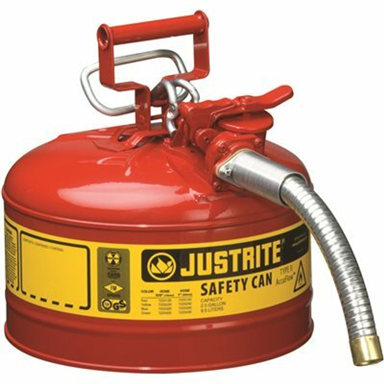 Justrite Mfg Sfty Can 2.5 Gl Red W/Hose - 3561286