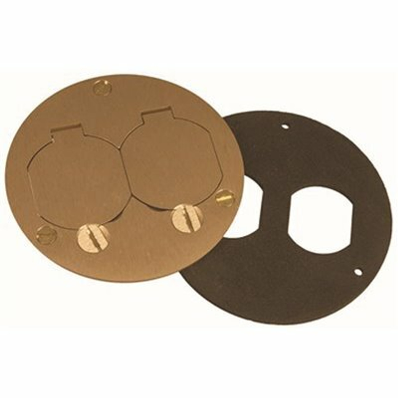 Raco 3-7/8 In. Dia Brass Duplex Cover With Lift Lids, Round