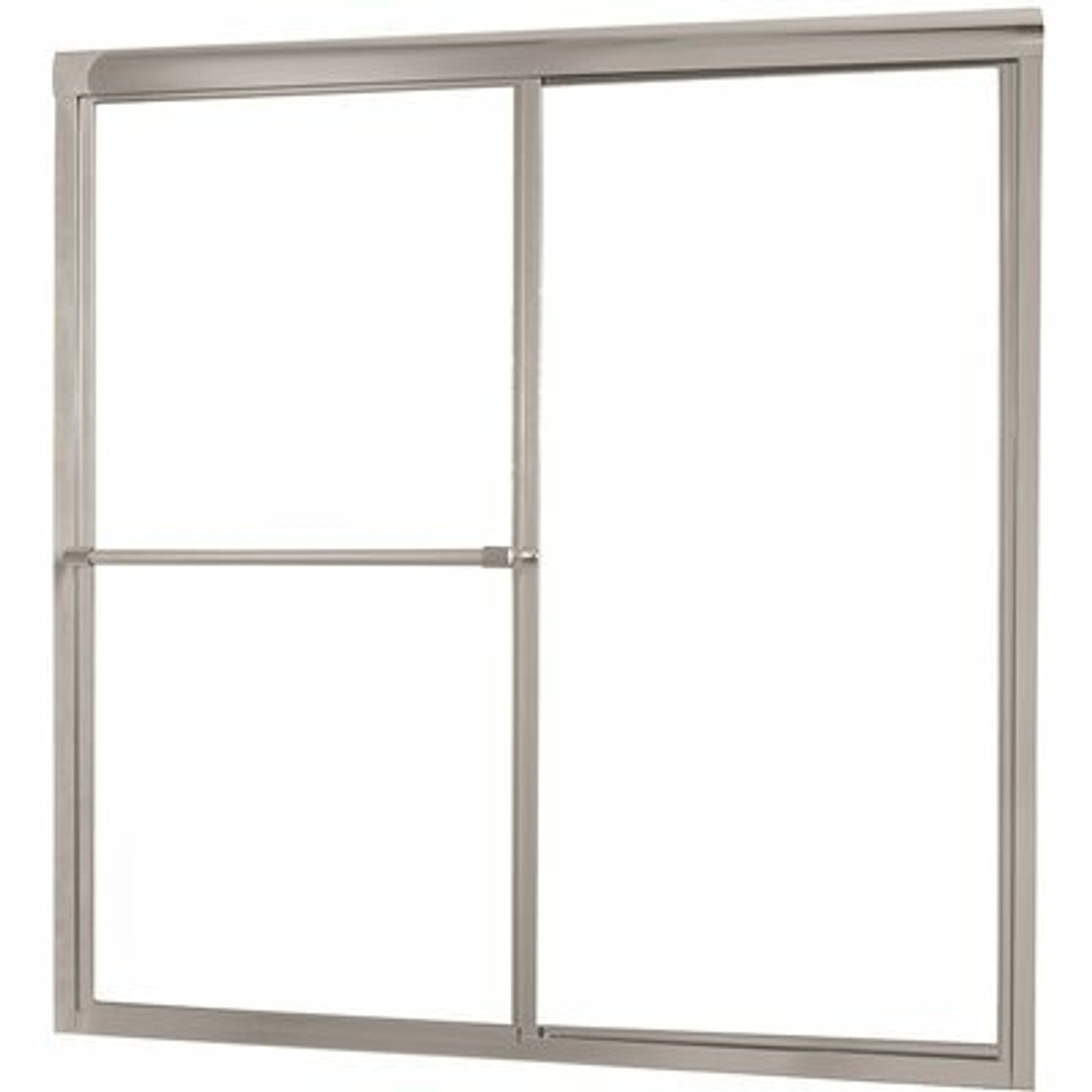 Foremost Tides 56 In. To 60 In. W X 58 In. H Framed Sliding Bathtub Door In Brushed Nickel With Rain Glass