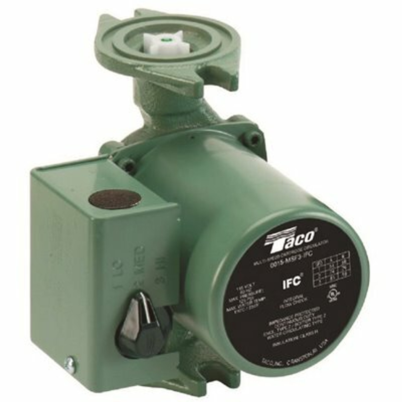 Taco 00 Series 1/20 Hp Three Speed Cast Iron Hydronic Circulator With Integral Flow Check