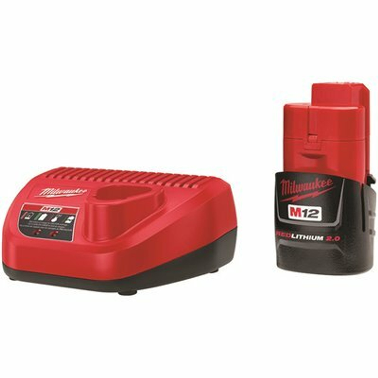 Milwaukee M12 12-Volt Lithium-Ion Compact Battery Pack 2.0Ah And Charger Starter Kit