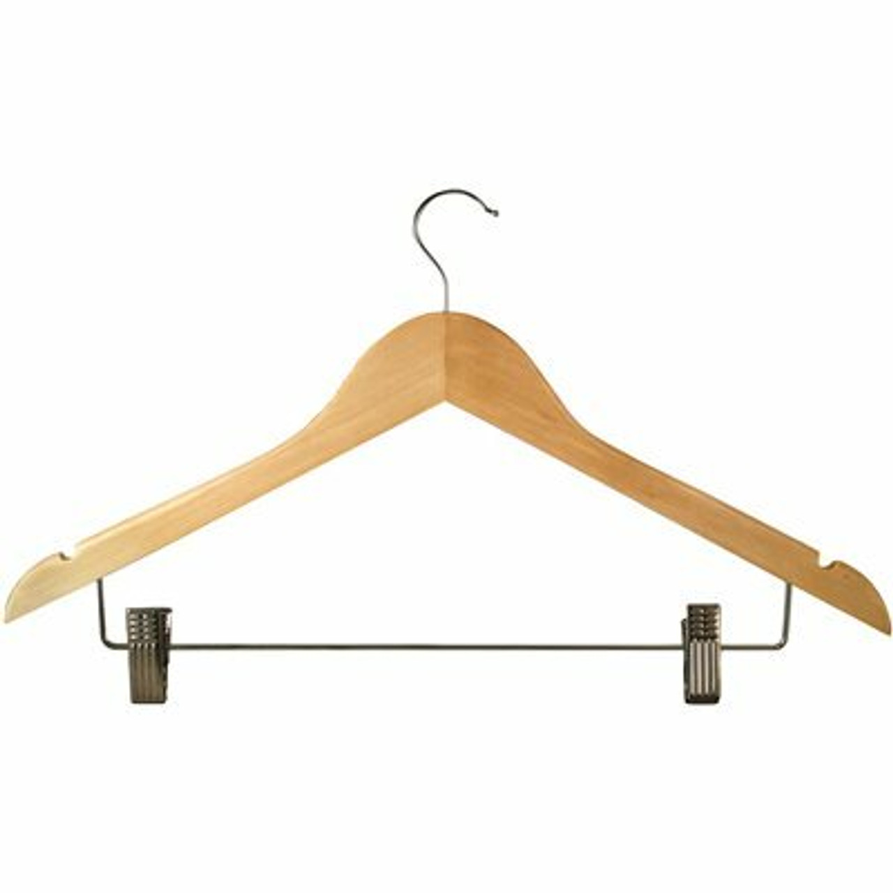 Womens Hanger Natural Flat Standard Hook In Chrome (100 Per Case)