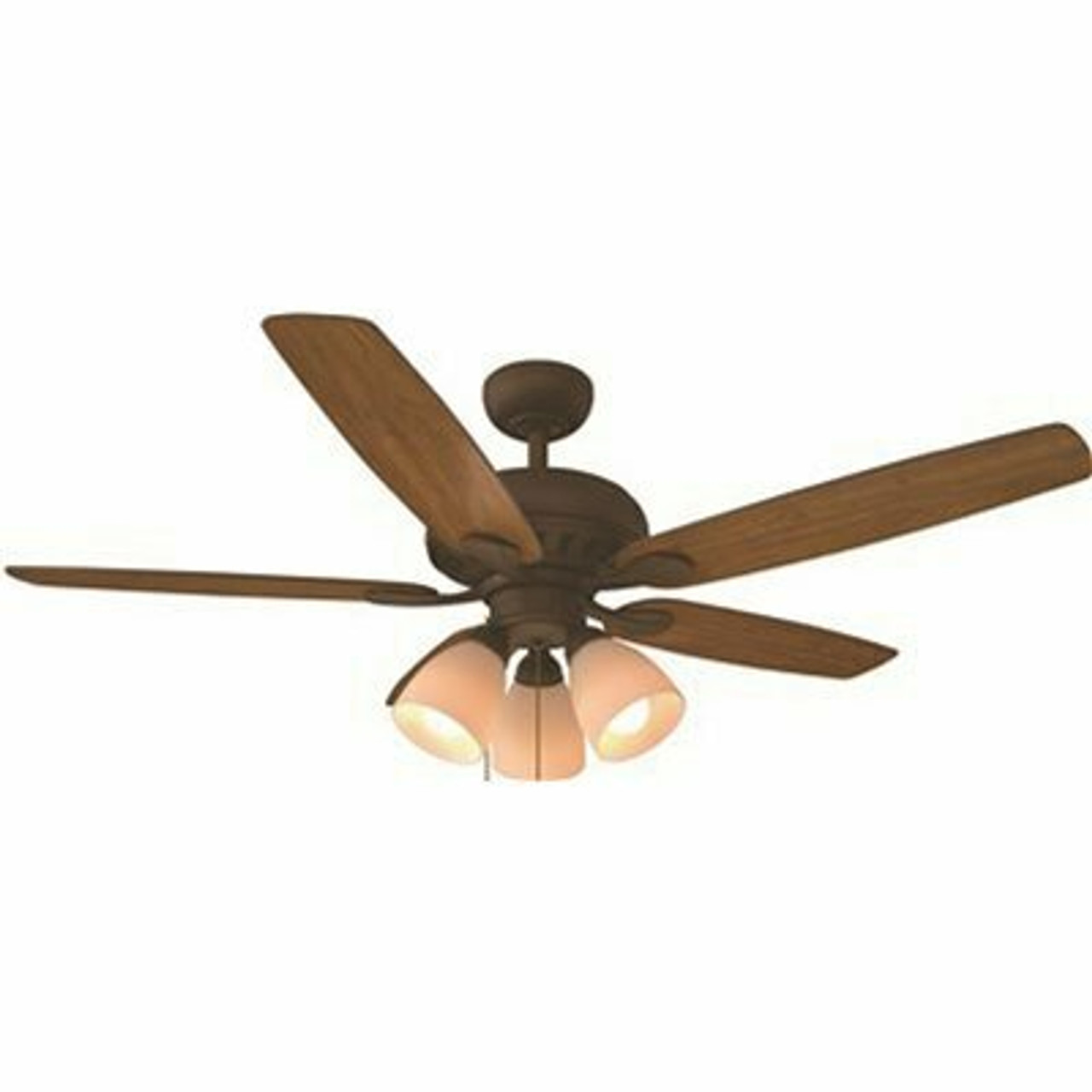 Hampton Bay Rockport 52 In. Oil-Rubbed Bronze Cherry/Walnut Blades Led Ceiling Fan With Light Kit