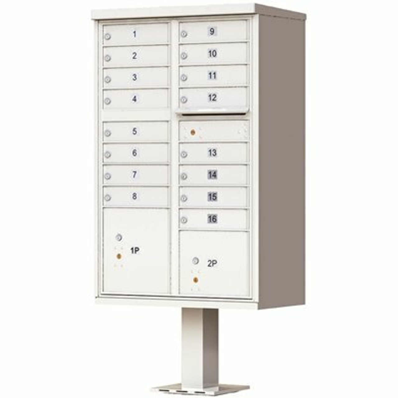 Florence 16-Mailboxes 1-Outgoing Mail Compartment 2-Parcel Lockers Pedestal Mount Cluster Box Unit