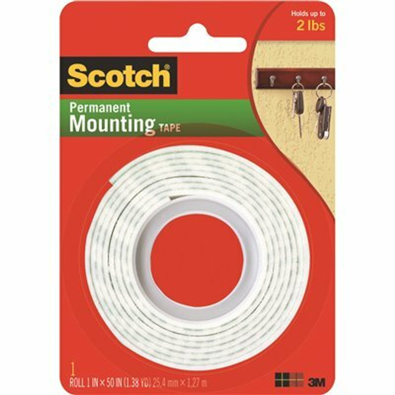 3M 1 In. X 50 In. Indoor Mounting Tape