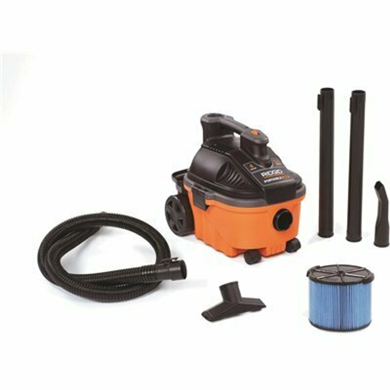 Ridgid 4 Gallon 5.0-Peak Hp Portable Wet/Dry Shop Vacuum With Fine Dust Filter, Hose And Accessories