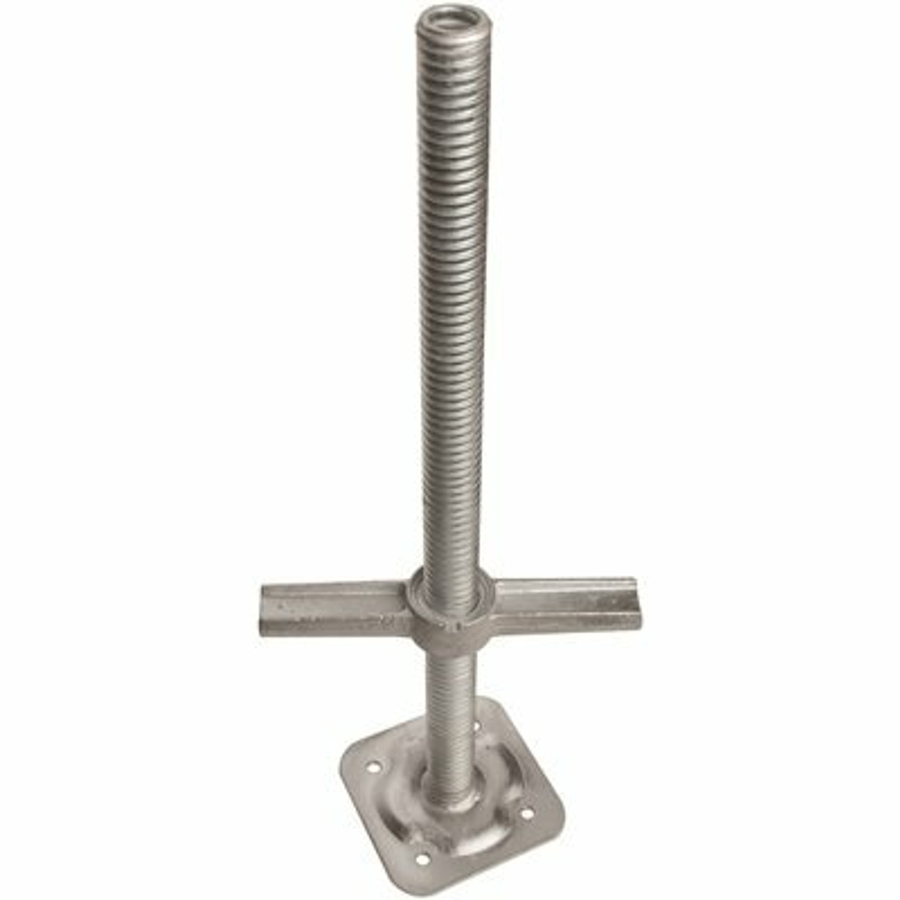 Metaltech 24 In. Adjustable Leveling Jack In Galvanized Steel With Base Plate For Scaffolding Frames