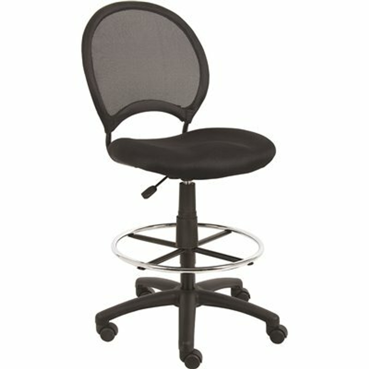 Boss Office Products Black Mesh Drafting Stool