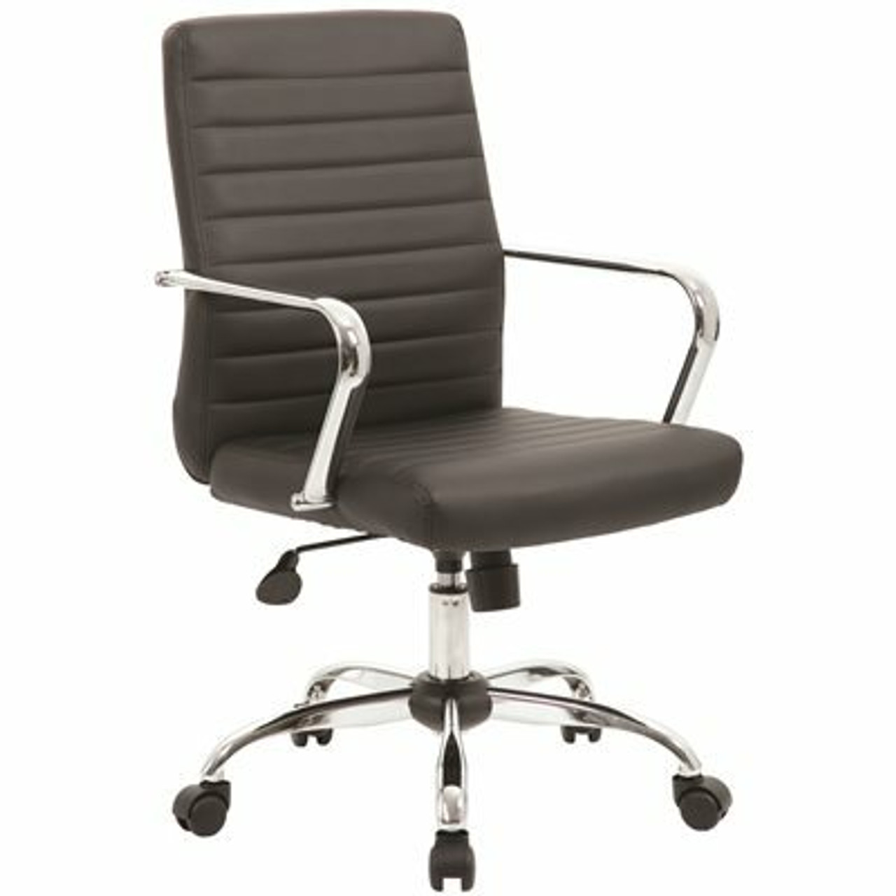 Boss Office Products Black Contemporary Desk Chair With Chrome Arms