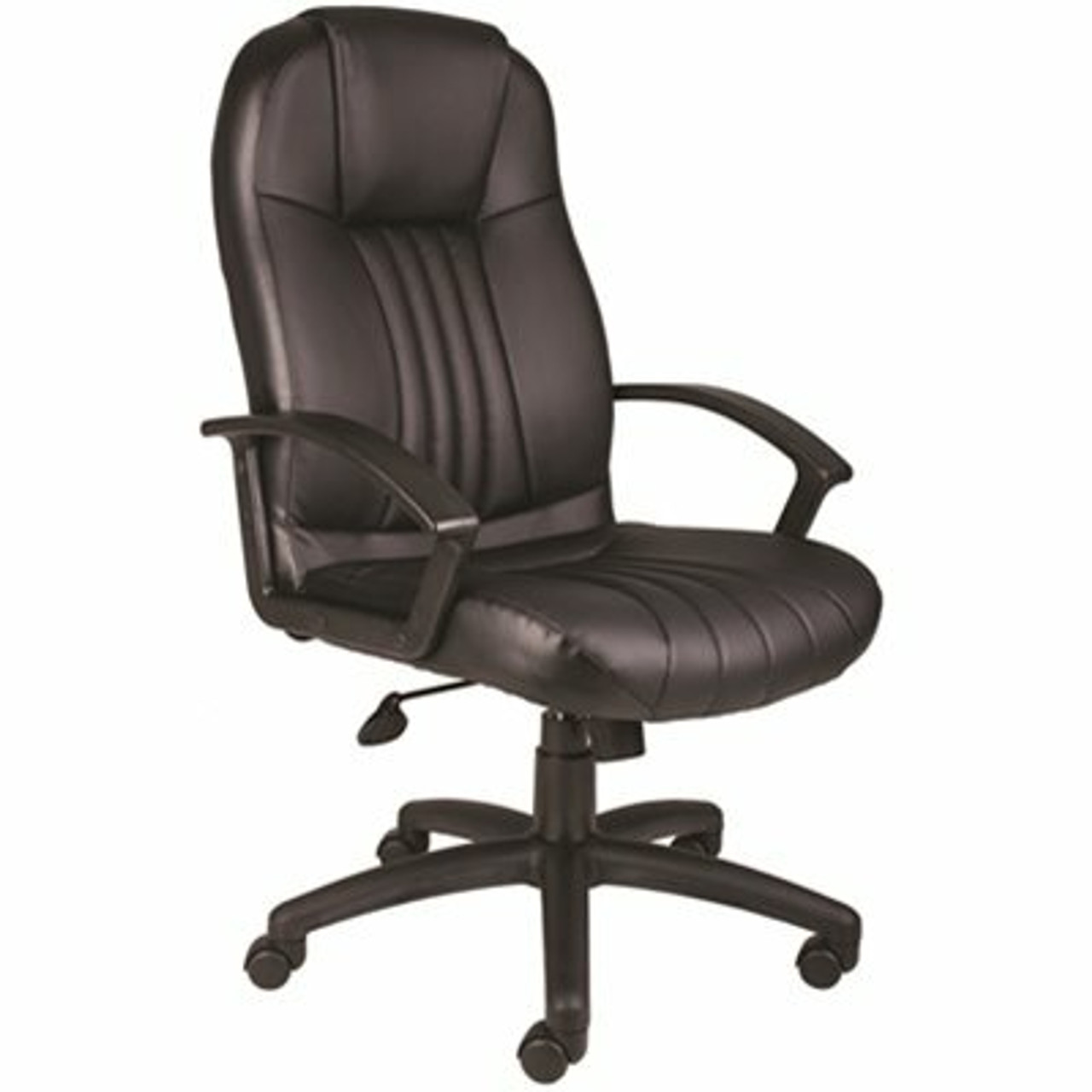 Boss Office Products 27 In. Width Big And Tall Black Faux Leather Executive Chair With Swivel Seat - 3576725
