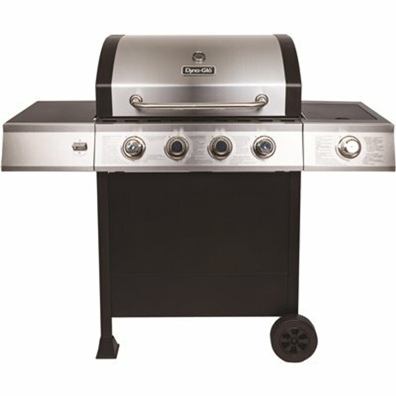 Dyna-Glo 4-Burner Open Cart Propane Gas Grill In Stainless Steel With Side Burner