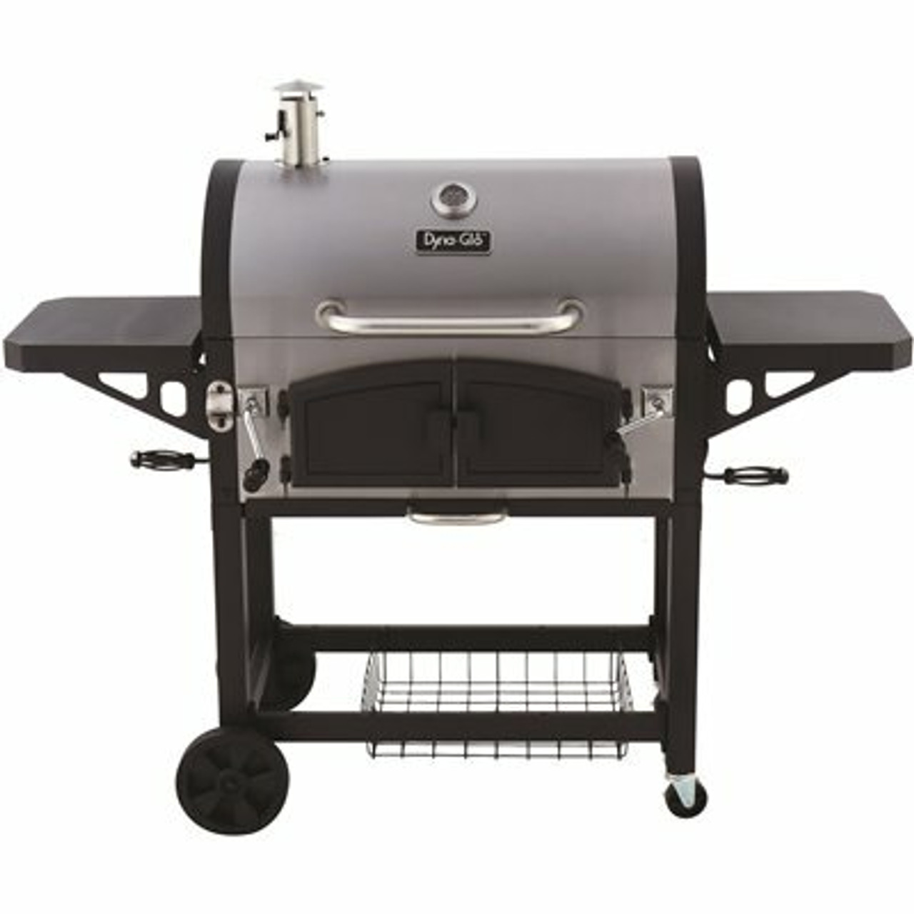 Dyna-Glo Heavy-Duty Extra-Large Dual Chamber Charcoal Grill In Black And Stainless Steel