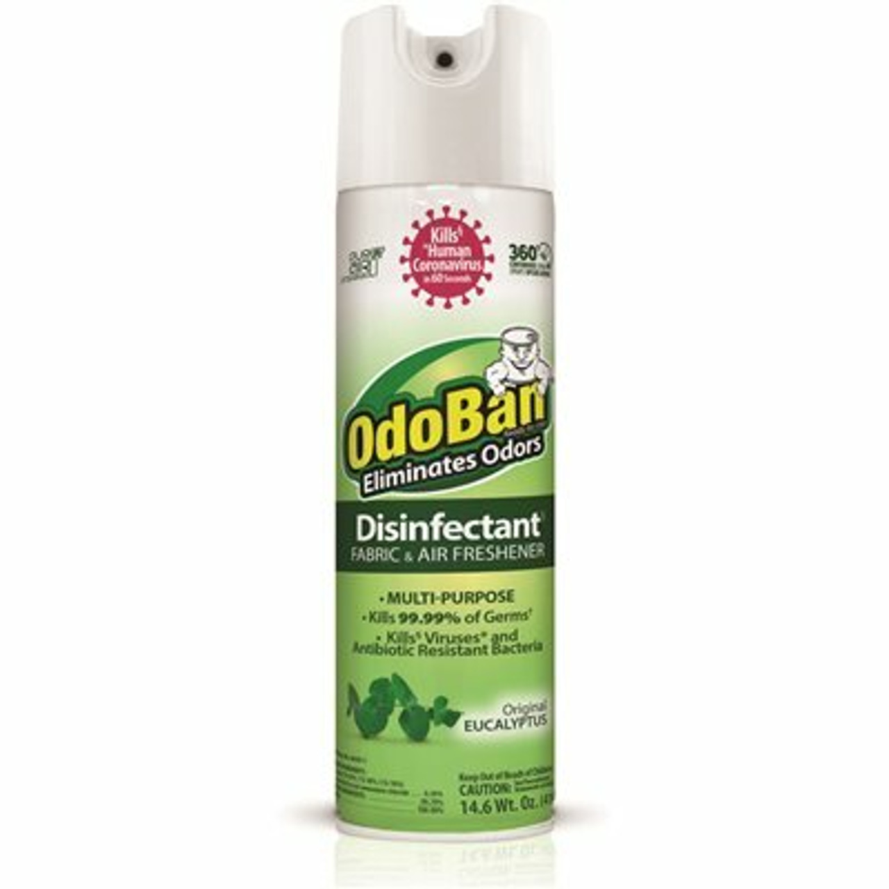 Odoban 14.6 Oz. Eucalyptus Disinfectant Spray, Odor Eliminator, Sanitizer, Fabric And Air Freshener, Multi-Purpose Cleaner