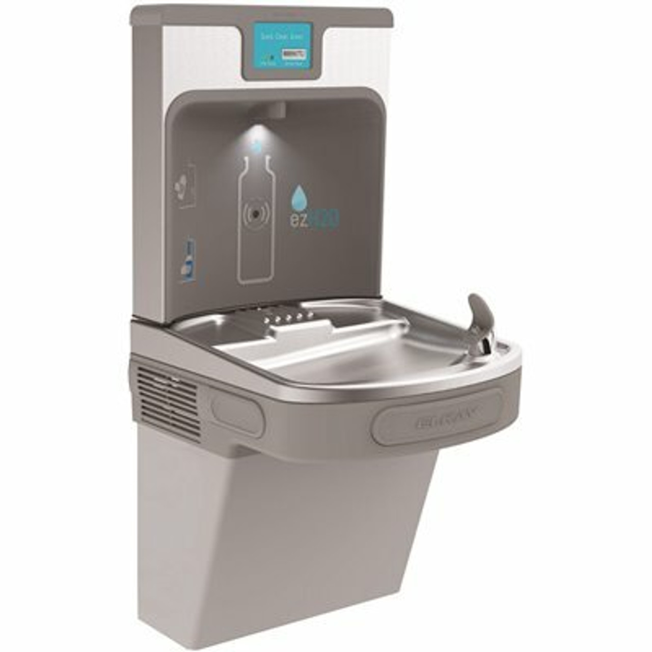 Elkay Filtered 8 Gph Ezh2O Ada Light Gray Drinking Fountain With Bottle Filling Station