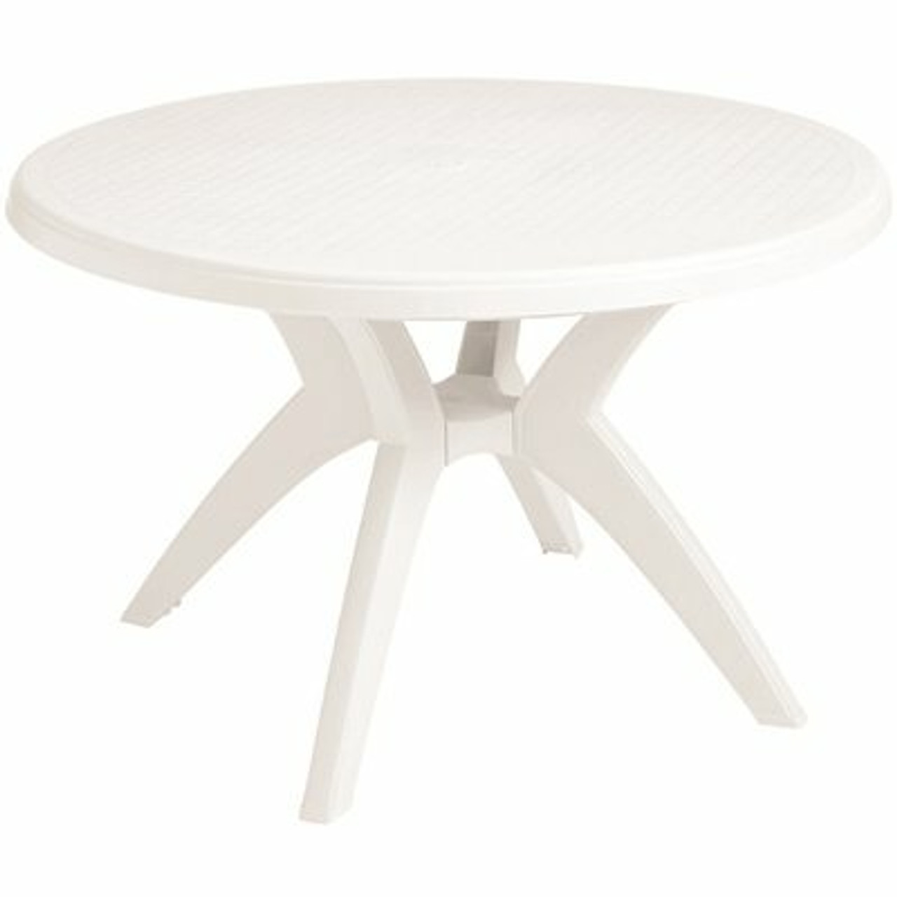 Grosfillex Ibiza 46 In. White Round Plastic Outdoor Dining Table