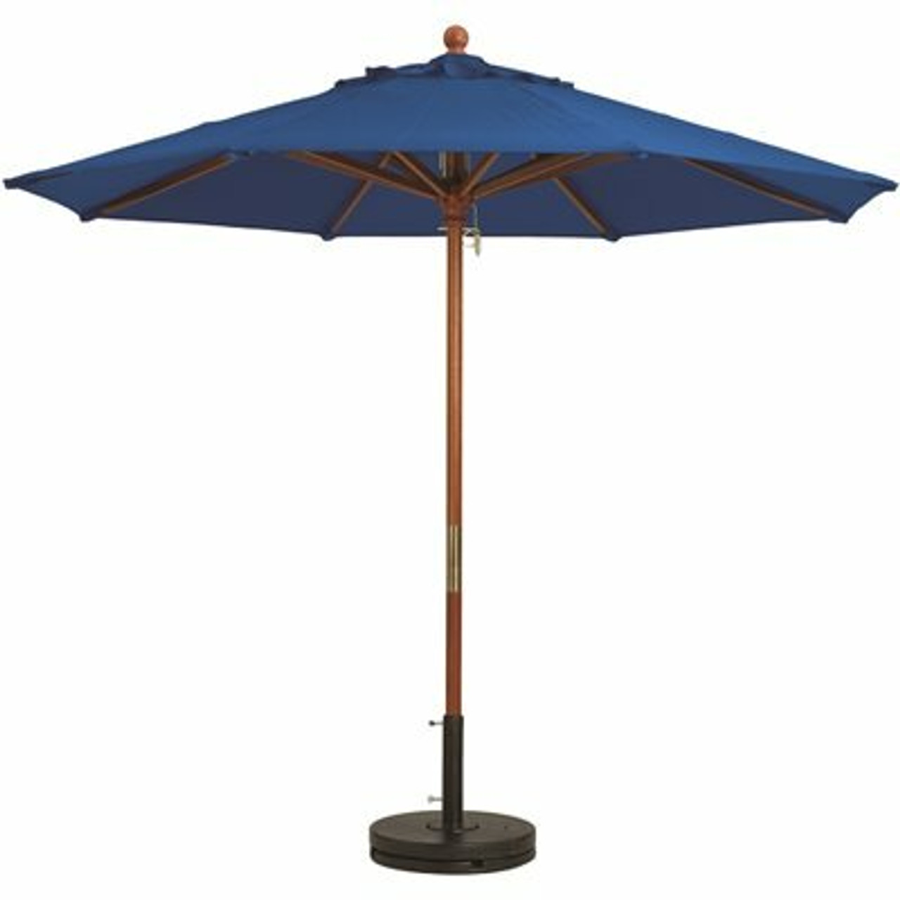 Grosfillex 7 Ft. Market Wooden Patio Umbrella In Pacific Blue