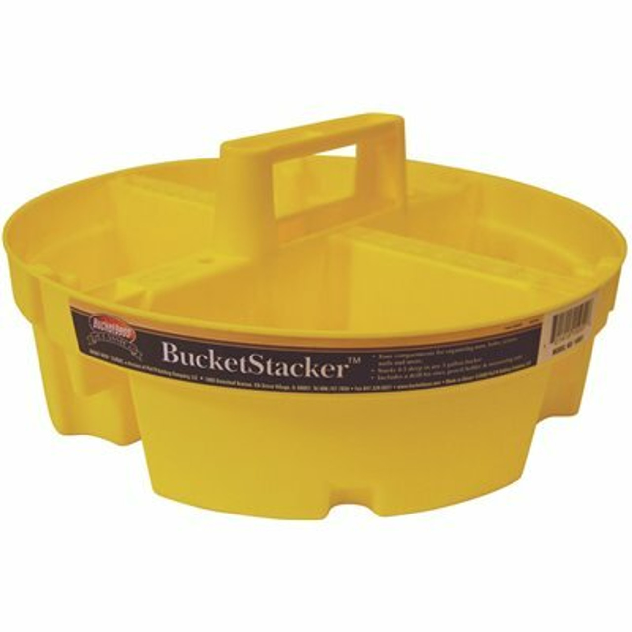 Bucket Boss 10.25 In. 4-Compartment Bucket Stacker Small Parts Organizer For Bucket Storage In Yellow