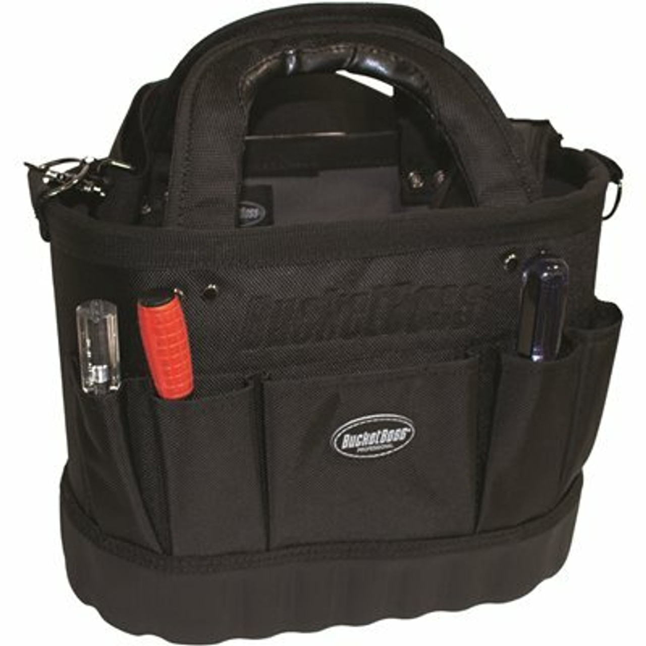 Bucket Boss 14 In. Professional Heavy-Duty Oval Open Top Soft Tool Tote Bag