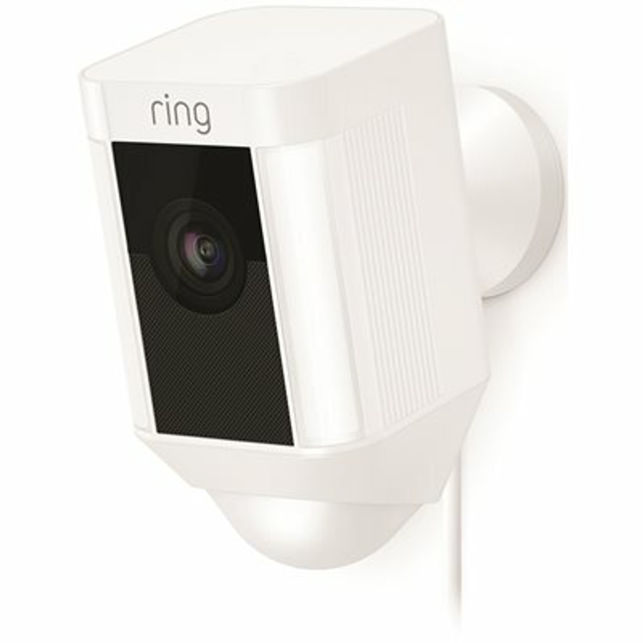 Ring Spotlight Cam Wired (Plug-In) Outdoor Rectangle Security Camera, White