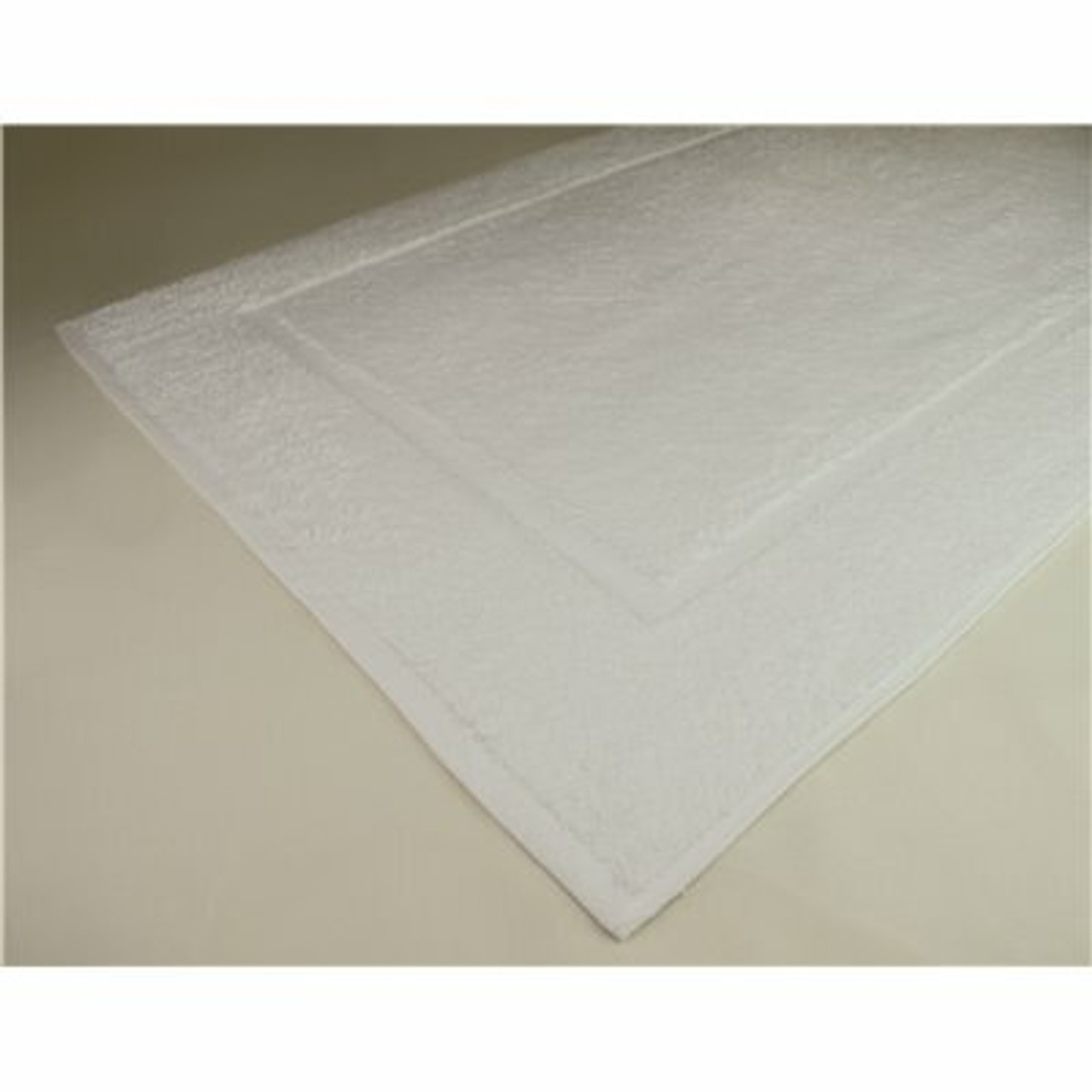 GANESH MILLS 20 in. x 30 in., 7 lbs. White Terry Bath Mat With Single Cam Frame Border (60 Each Per Case)