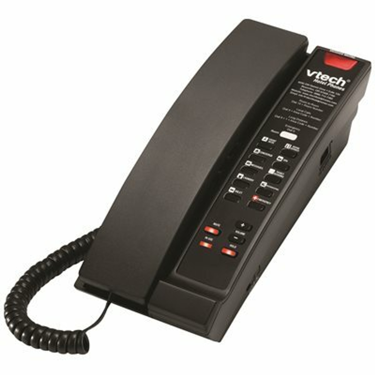 Vtech Contemporary 1-Line Corded Petite Phone In Matte Black