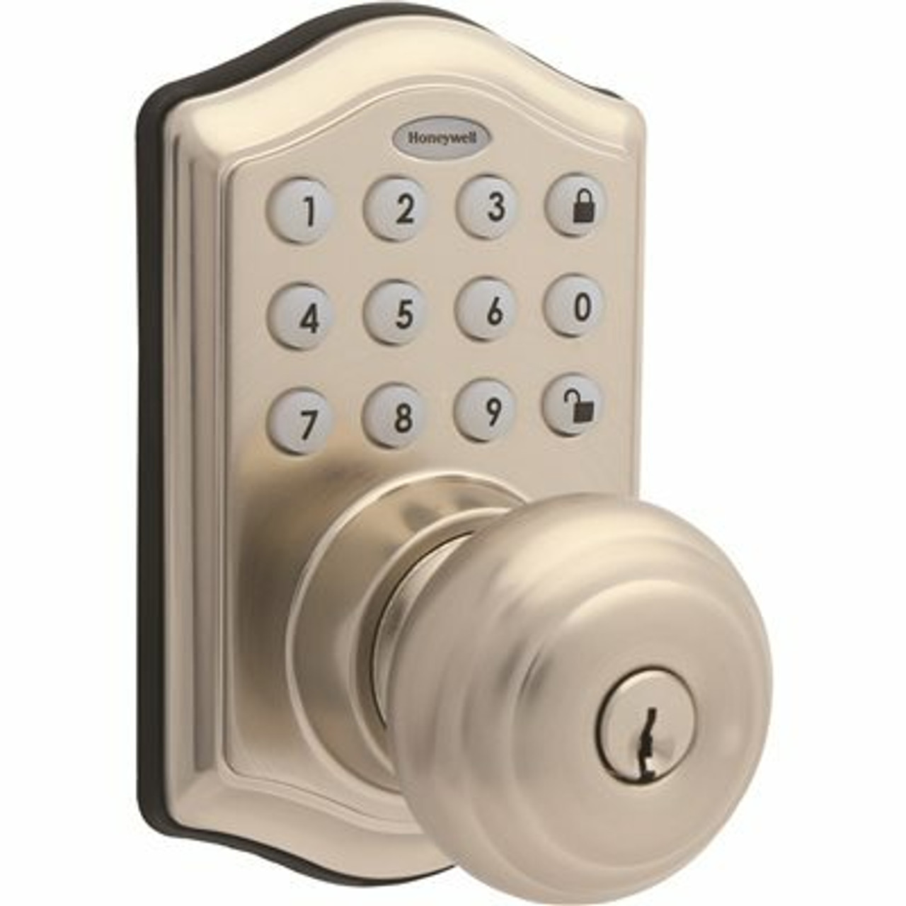 Honeywell Satin Nickel Keypad Electronic Knob Entry Door Lock