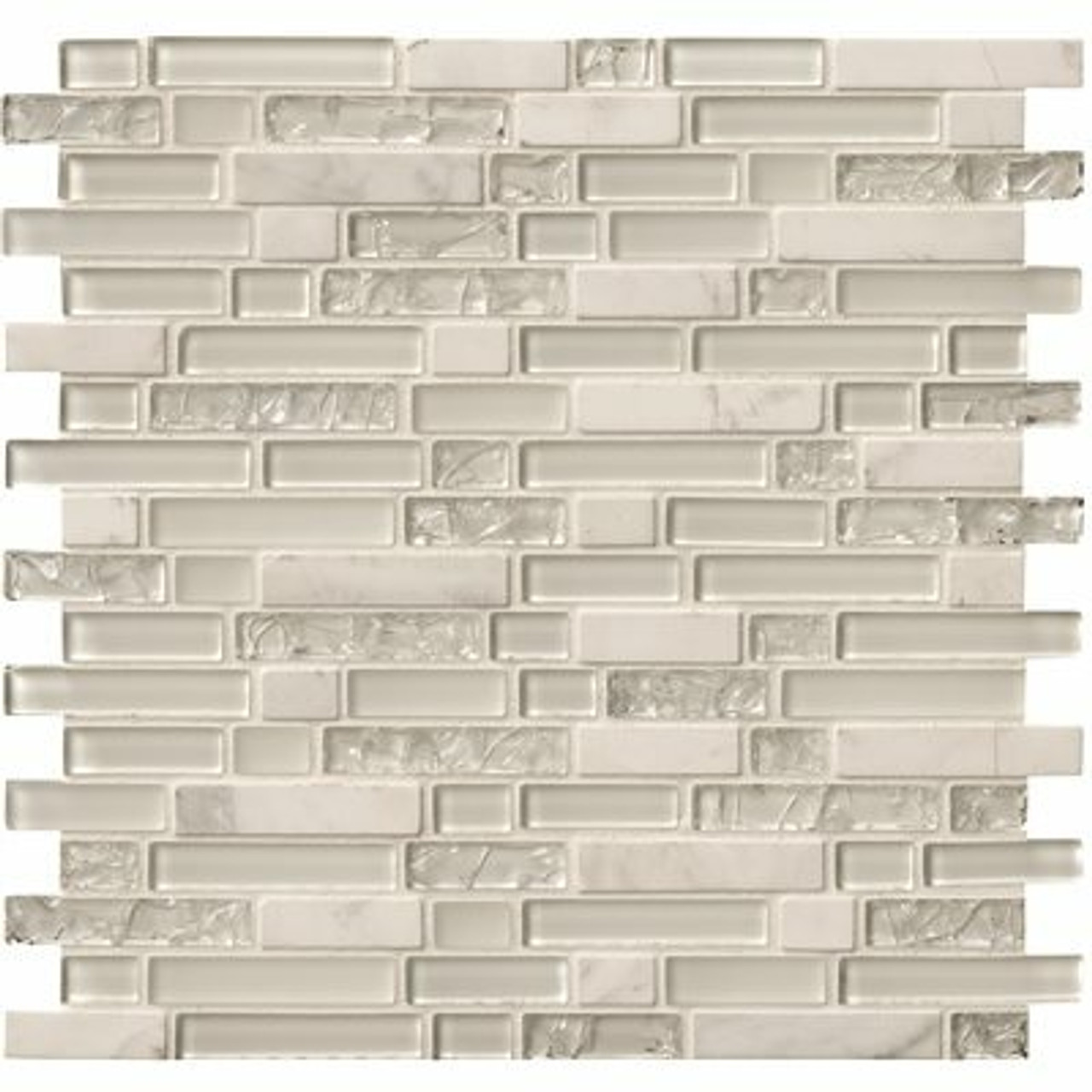 Msi Delano Blanco 12 In. X 12 In. X 6 Mm Glass Stone Mesh-Mounted Mosaic Tile (15 Sq. Ft./Case)