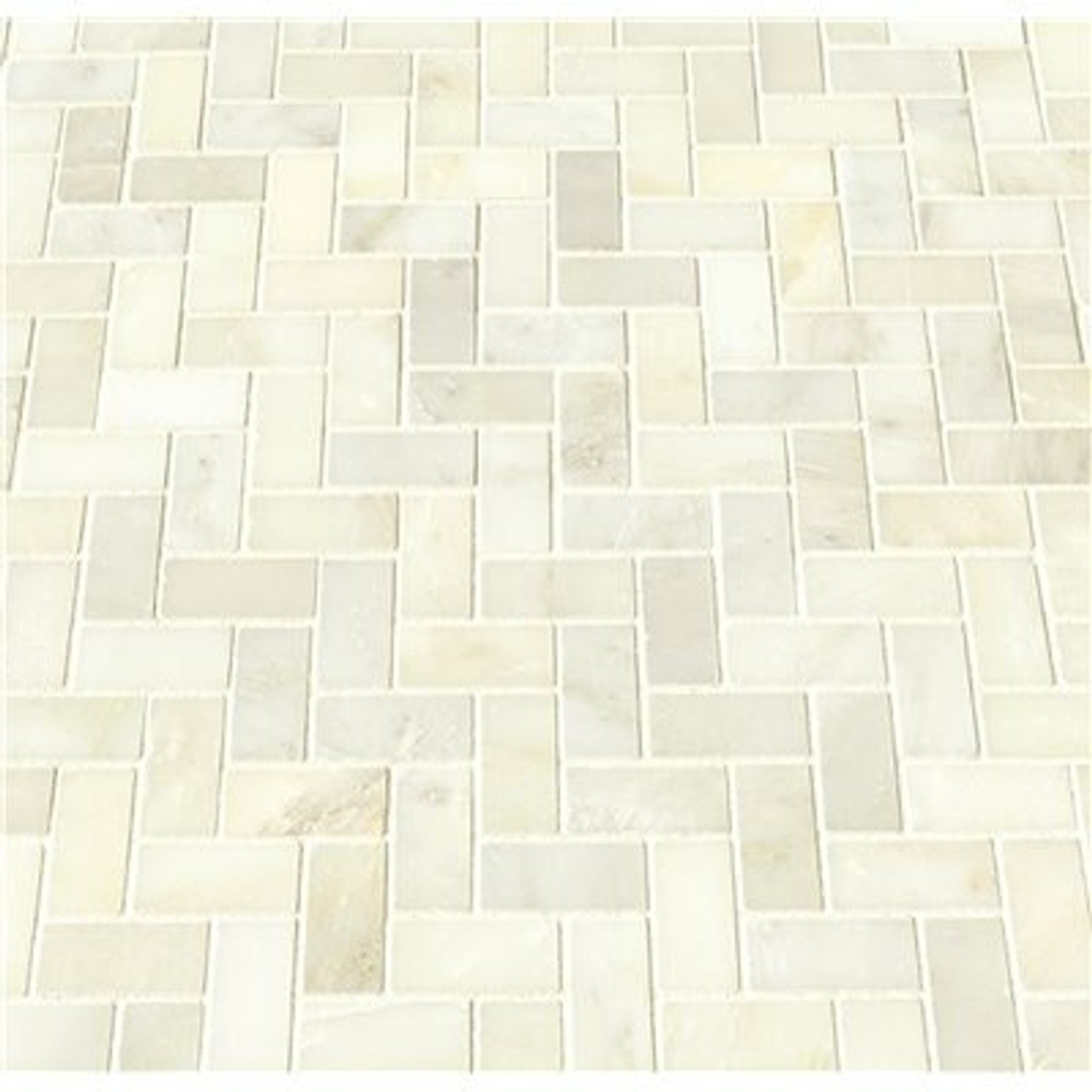 Msi Greecian White Herringbone Pattern 12 In. X 12 In. X 10 Mm Polished Marble Mosaic Tile (10 Sq. Ft. / Case)