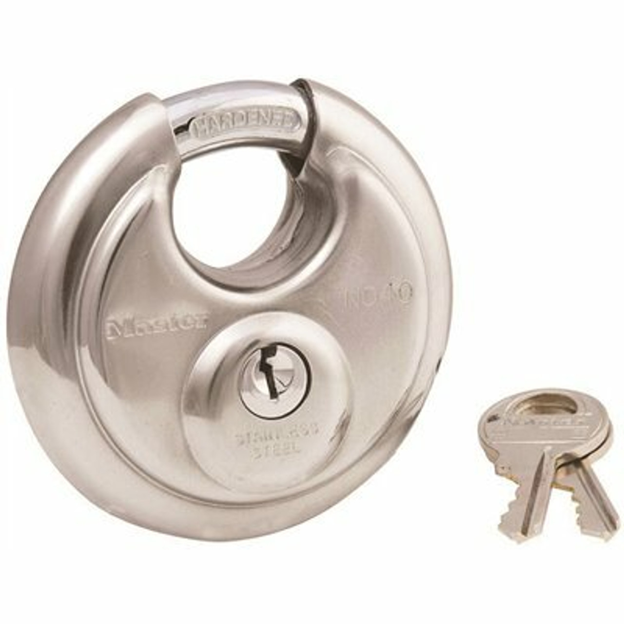 Master Lock 2-3/4 In. W (70 Mm) Stainless Steel Discus Padlock With Shrouded Shackle