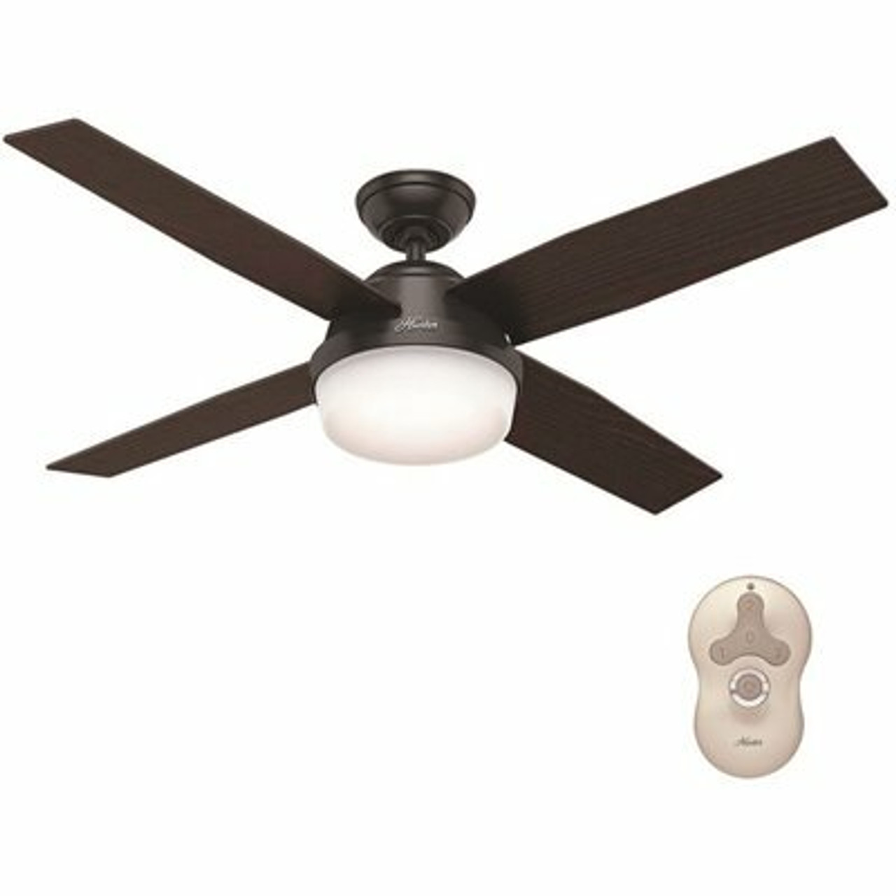 Hunter Dempsey 52 In. Led Indoor/Outdoor Matte Black Ceiling Fan With Light And Remote