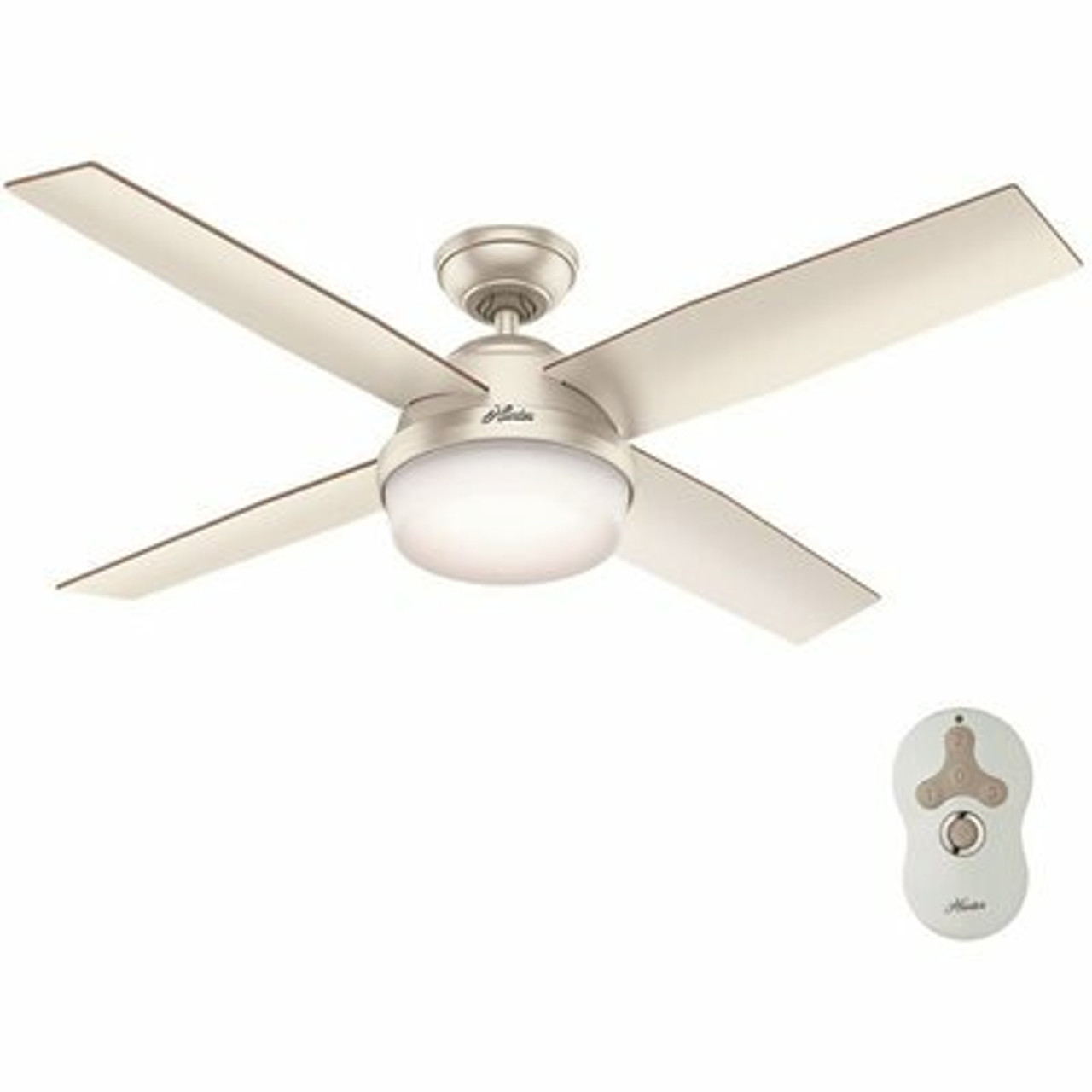 Hunter Dempsey 52 In. Led Indoor/Outdoor Matte Nickel Ceiling Fan With Light And Remote