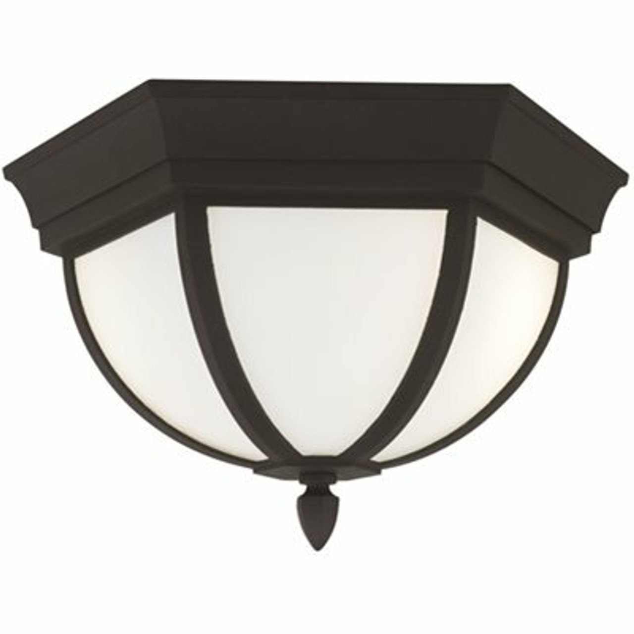 Sea Gull Lighting Wynfield Black 2-Light Outdoor Flush Mount