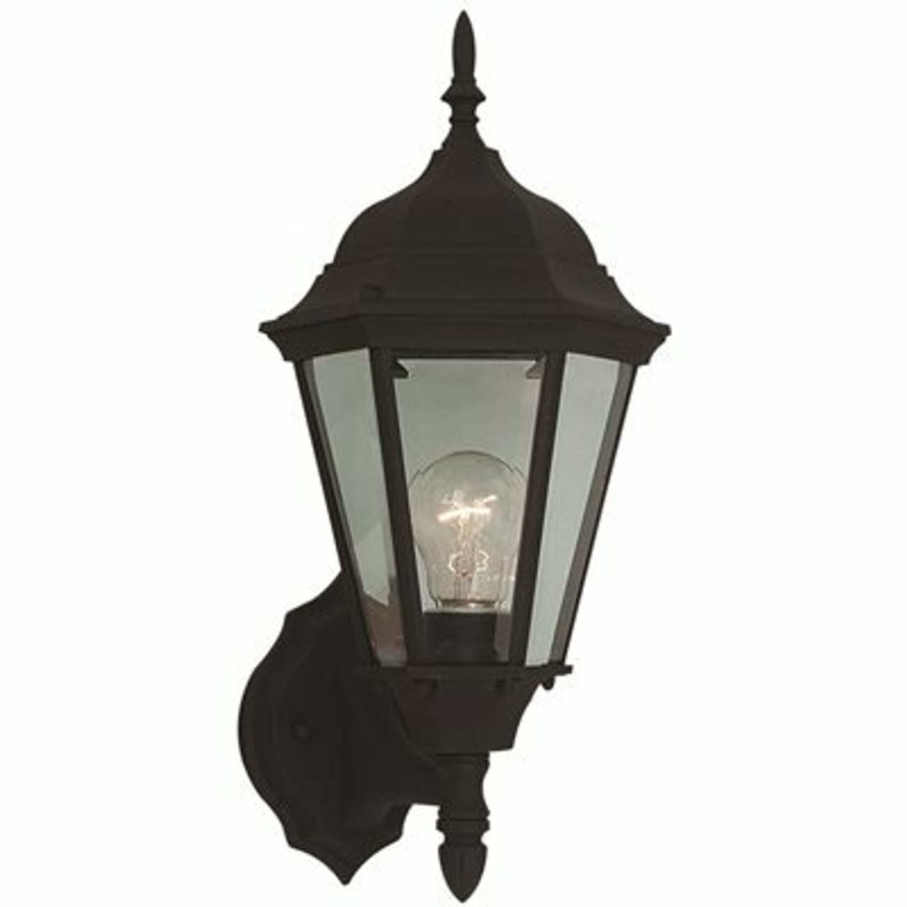 Sea Gull Lighting Bakersville 1-Light Outdoor Black Wall Lantern Sconce Fixture