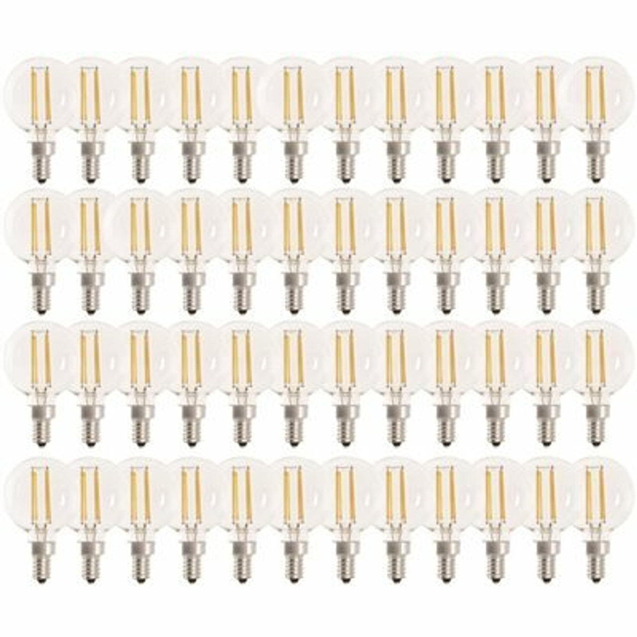 60-Watt Equivalent G16.5 Candelabra Dimmable Filament Energy Star Clear Glass Led Light Bulb, Soft White (48-Pack)