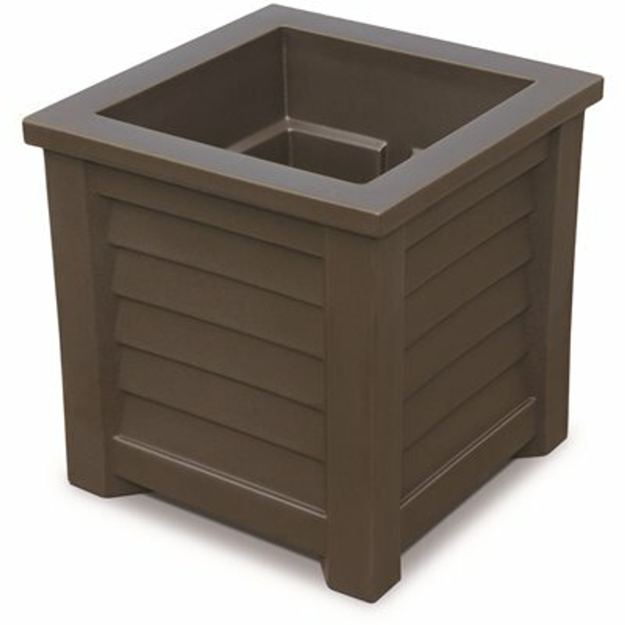 Mayne Self-Watering Lakeland 16 In. Square Espresso Plastic Planter