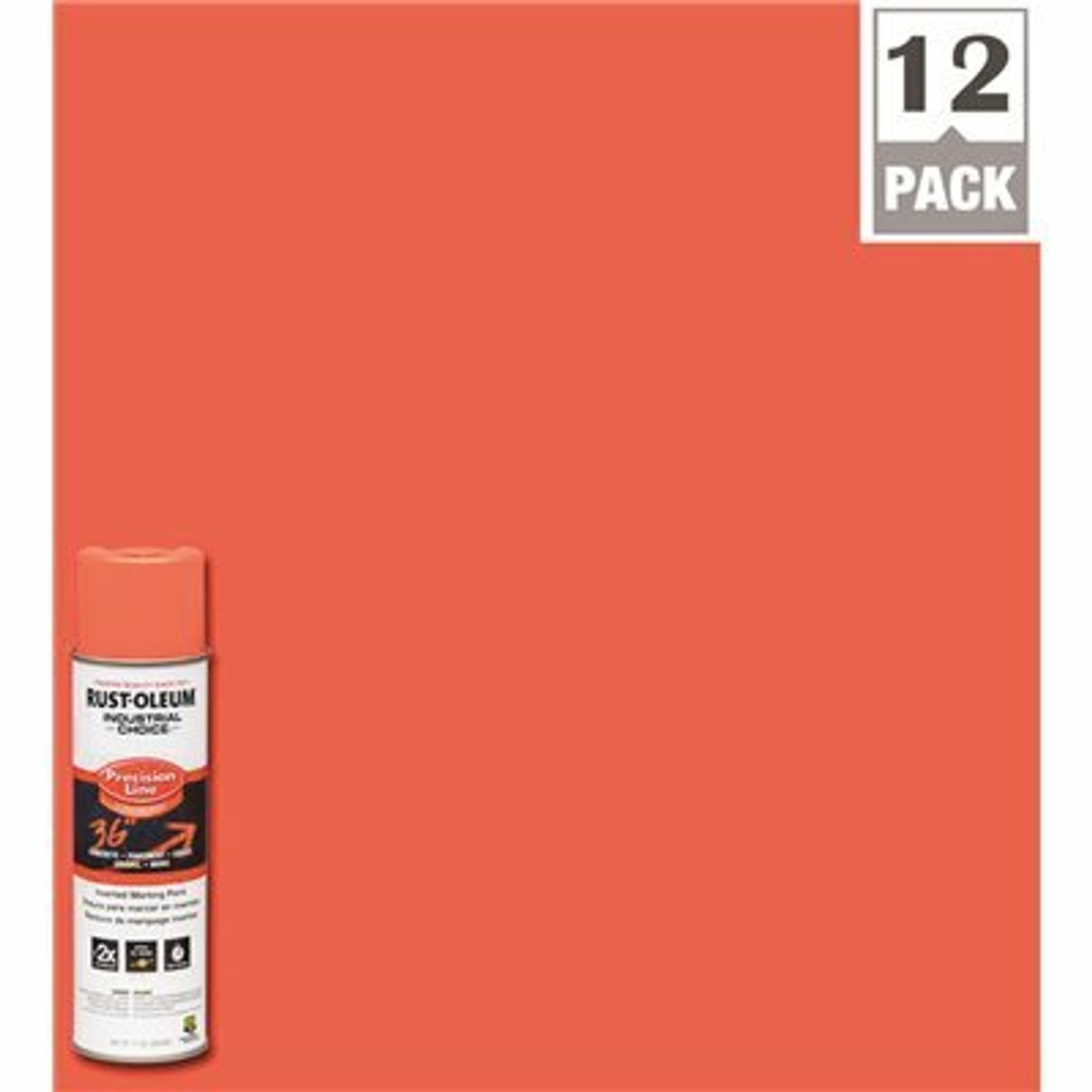17 Oz. M1600 System Precision Line Solvent-Based Fluorescent Red-Orange Inverted Marking Spray Paint (12-Pack)