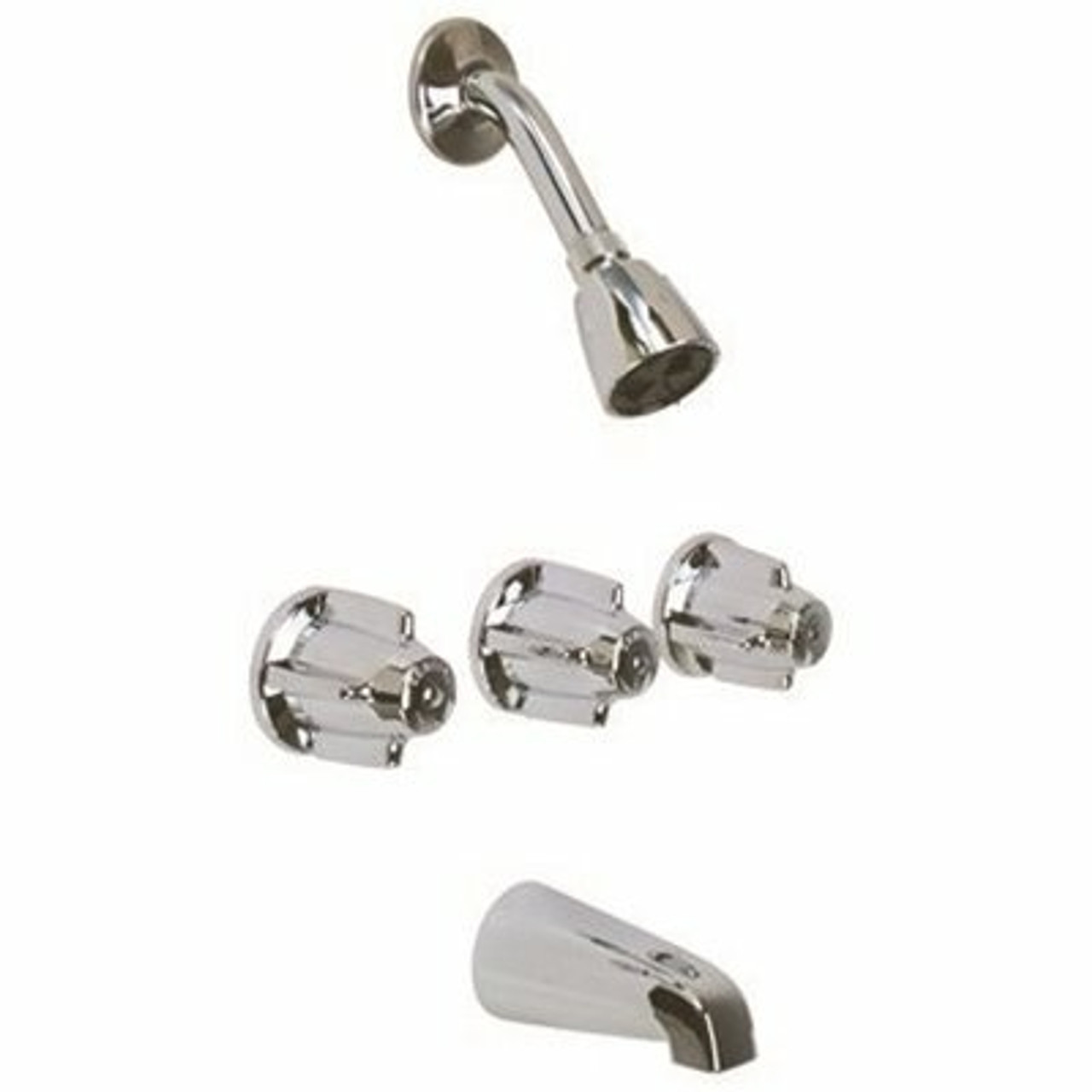 Central Brass 3-Handle 1-Spray Tub and Shower Faucet in Polished Chrome (Valve Included)