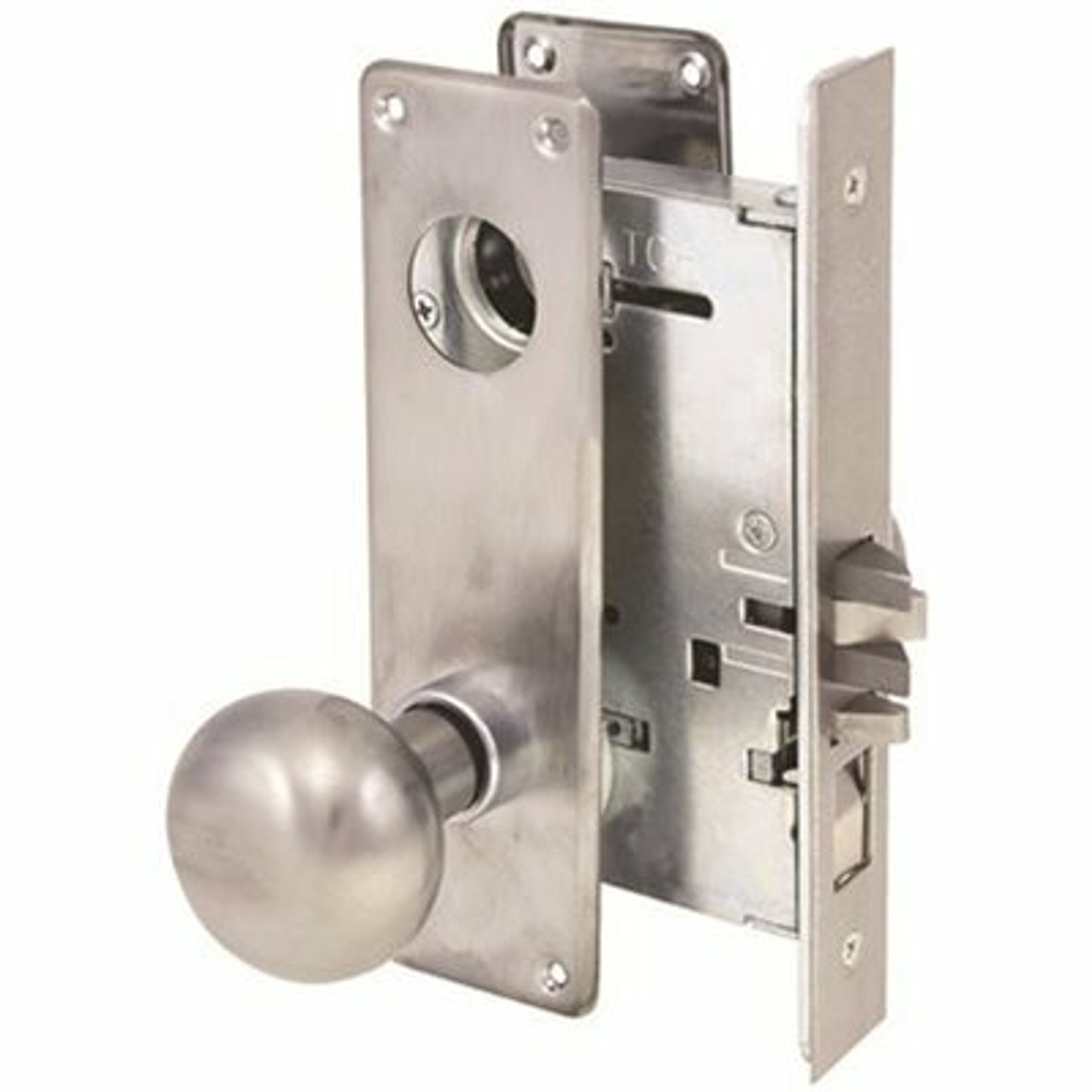 Arrow Lock Am Series 2-3/4 in. Office Mortise Lock Plymouth Knob Bs Dull Chrome